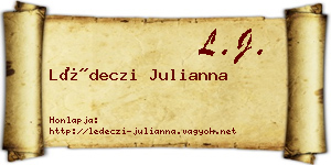 Lédeczi Julianna névjegykártya